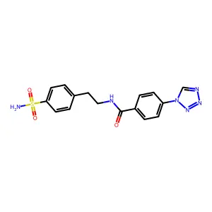 N-[2-(4-sulfamoylphenyl)ethyl]-4-(1H-tetrazol-1-yl)benzamide structure