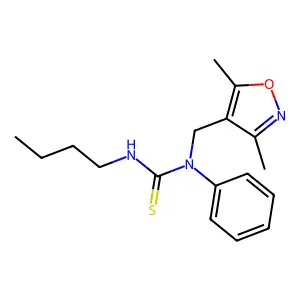 3-Butyl-1-((3,5-dimethylisoxazol-4-yl)methyl)-1-phenylthiourea structure