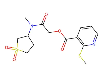 [(1,1-dioxo-1lambda6-thiolan-3-yl)(methyl)carbamoyl]methyl 2-(methylsulfanyl)pyridine-3-carboxylate structure