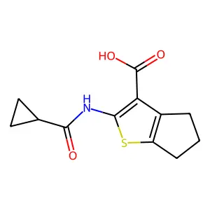 2-(Cyclopropanecarboxamido)-5,6-dihydro-4h-cyclopenta[b]thiophene-3-carboxylic acid structure