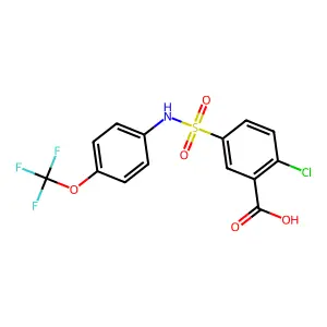 2-Chloro-5-{[4-(trifluoromethoxy)phenyl]sulfamoyl}benzoic acid structure