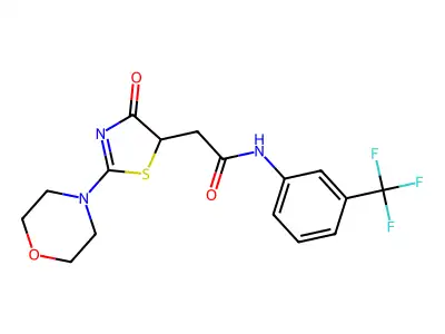 2-(2-morpholin-4-yl-4-oxo-1,3-thiazol-5-yl)-N-[3-(trifluoromethyl)phenyl]acetamide structure