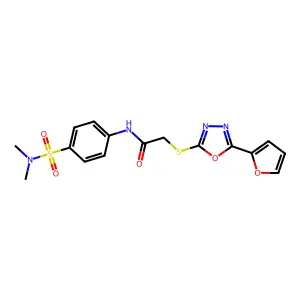 N-[4-(dimethylsulfamoyl)phenyl]-2-[[5-(furan-2-yl)-1,3,4-oxadiazol-2-yl]sulfanyl]acetamide structure