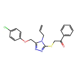 2-({5-[(4-chlorophenoxy)methyl]-4-(prop-2-en-1-yl)-4H-1,2,4-triazol-3-yl}sulfanyl)-1-phenylethanone structure