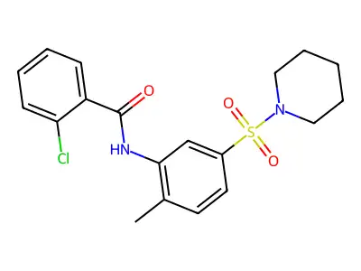 2-chloro-N-(2-methyl-5-piperidin-1-ylsulfonylphenyl)benzamide structure