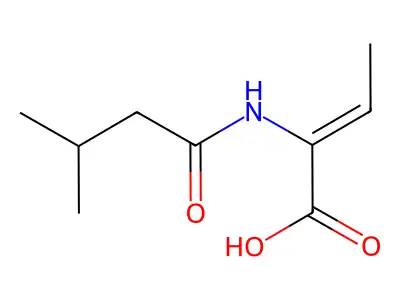 2-(3-甲基丁酰氨基)丁-2-烯酸 structure