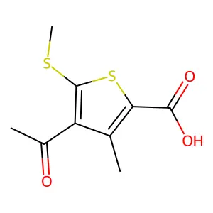 4-Acetyl-3-methyl-5-(methylthio)thiophene-2-carboxylic acid structure