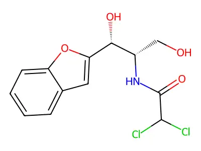 Acetamide, N-(2-(2-benzofuranyl)-2-hydroxy-1-(hydroxymethyl)ethyl)-2,2-dichloro- structure