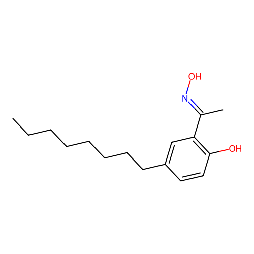 2-(N-hydroxy-C-methylcarbonimidoyl)-4-octylphenol structure