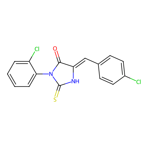 4-Imidazolidinone, 3-(2-chlorophenyl)-5-((4-chlorophenyl)methylene)-2-thioxo- structure