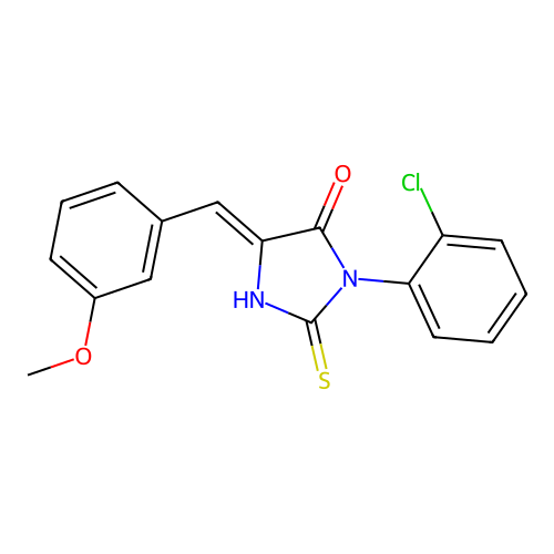 4-Imidazolidinone, 3-(2-chlorophenyl)-5-((3-methoxyphenyl)methylene)-2-thioxo- structure