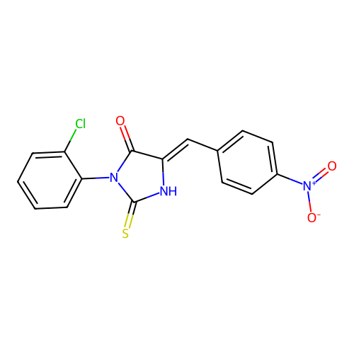 4-Imidazolidinone, 3-(2-chlorophenyl)-5-((4-nitrophenyl)methylene)-2-thioxo- structure