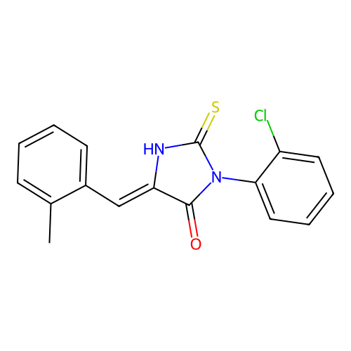 4-Imidazolidinone, 3-(2-chlorophenyl)-5-((2-methylphenyl)methylene)-2-thioxo- structure
