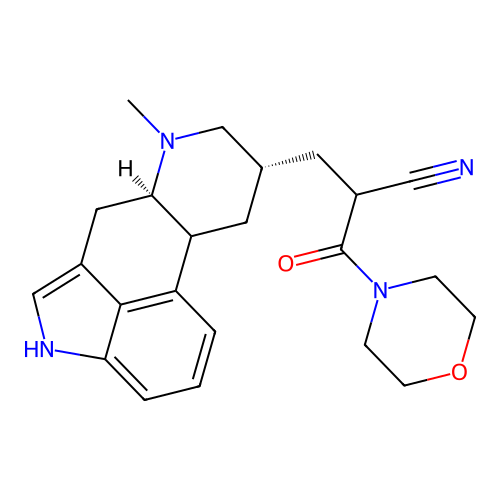 2-[(6-Methylergolin-8-yl)methyl]-3-(morpholin-4-yl)-3-oxopropanenitrile structure