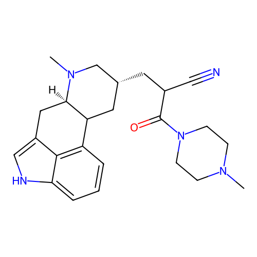2-[(6-Methylergolin-8-yl)methyl]-3-(4-methylpiperazin-1-yl)-3-oxopropanenitrile structure