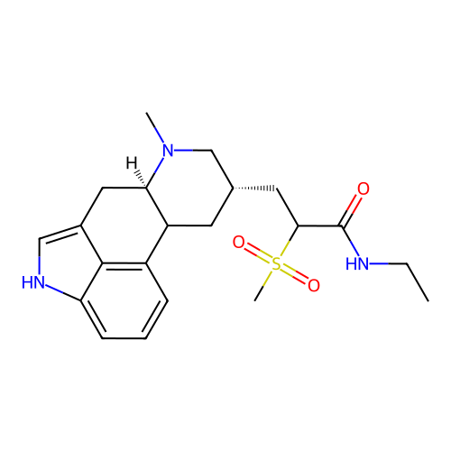 N-Ethyl-2-(methanesulfonyl)-3-(6-methylergolin-8-yl)propanimidic acid structure