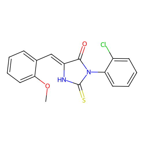 4-Imidazolidinone, 3-(2-chlorophenyl)-5-((2-methoxyphenyl)methylene)-2-thioxo- structure