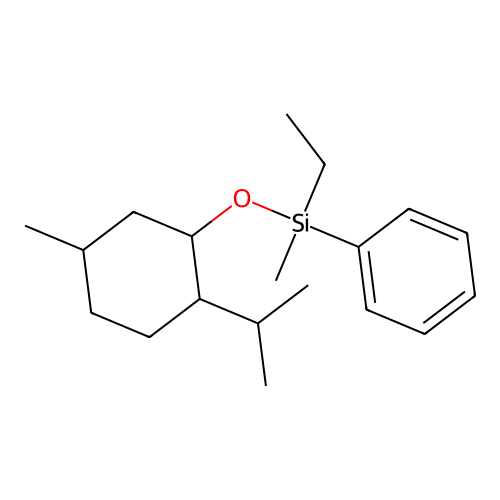 Ethyl[(2-isopropyl-5-methylcyclohexyl)oxy]methyl(phenyl)silane structure
