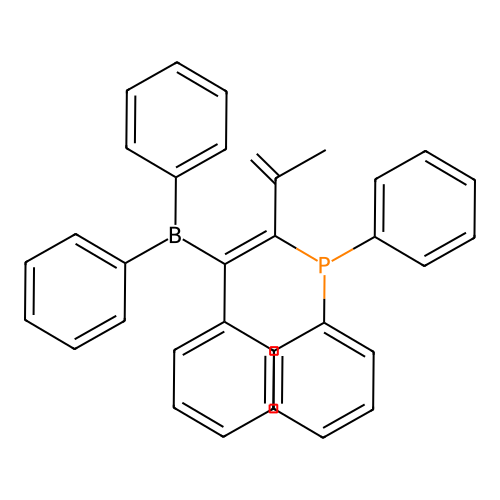 (1-Diphenylboranyl-3-methyl-1-phenylbuta-1,3-dien-2-yl)-diphenylphosphane structure