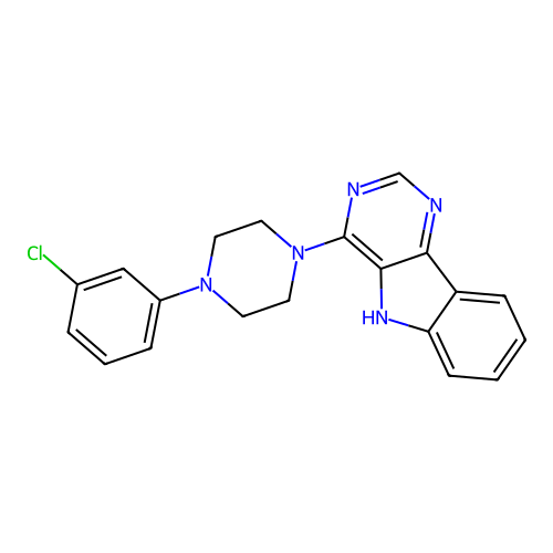 4-[4-(3-chlorophenyl)piperazin-1-yl]-5H-pyrimido[5,4-b]indole structure