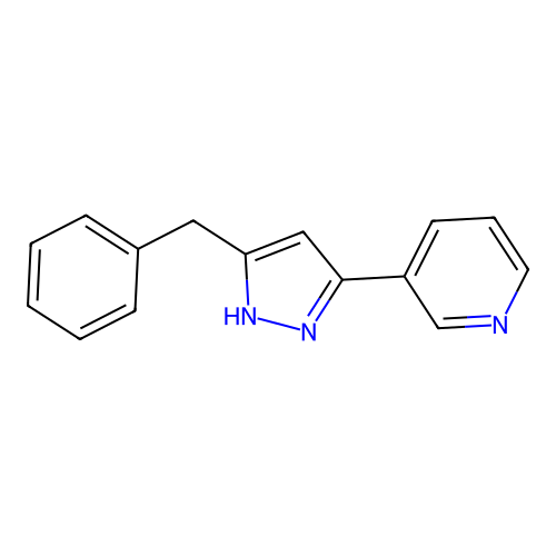 3-(5-benzyl-1H-pyrazol-3-yl)pyridine structure