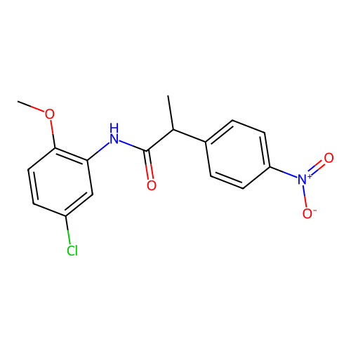 N-(5-chloro-2-methoxyphenyl)-2-(4-nitrophenyl)propanamide structure