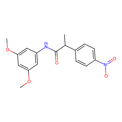 N-(3,5-dimethoxyphenyl)-2-(4-nitrophenyl)propanamide structure