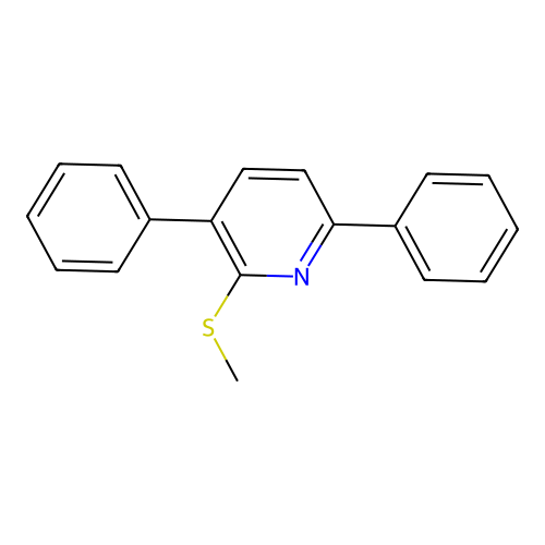 Pyridine, 2-(methylthio)-3,6-diphenyl- structure