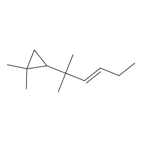 1,1-Dimethyl-2-(2-methylhex-3-en-2-yl)cyclopropane structure
