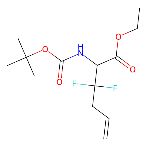 Ethyl 3,3-difluoro-2-[(2-methylpropan-2-yl)oxycarbonylamino]hex-5-enoate structure