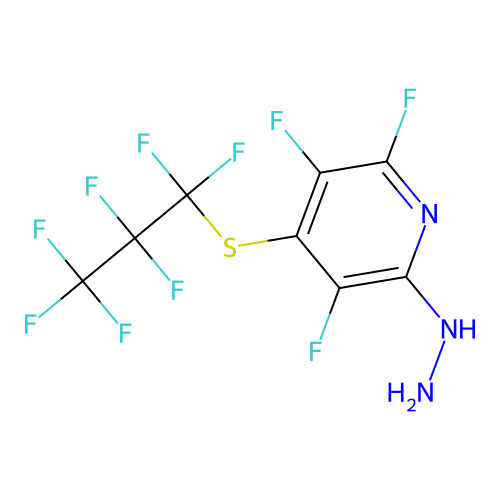 2,3,5-Trifluoro-4-((1,1,2,2,3,3,3-heptafluoropropyl)thio)-6-hydrazinylpyridine structure