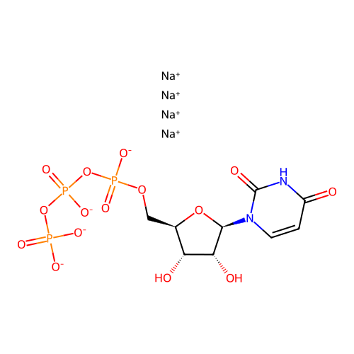 Uridine 5'-triphosphate tetrasodium structure