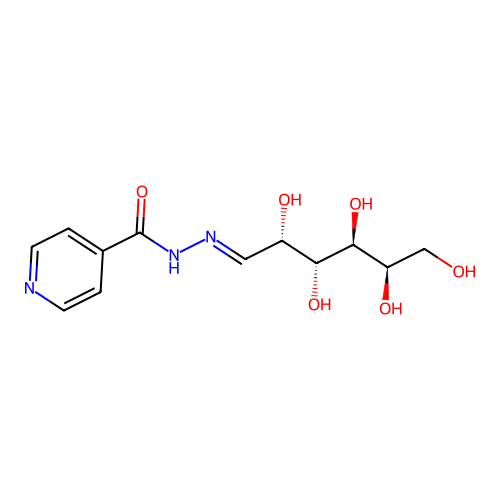 N-[[(2S,3R,4S,5R)-2,3,4,5,6-pentahydroxyhexylidene]amino]pyridine-4-carboxamide structure
