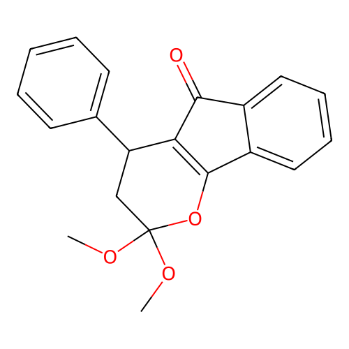 Indeno[1,2-b]pyran-5(2H)-one, 3,4-dihydro-2,2-dimethoxy-4-phenyl- structure