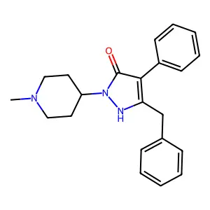 3-Pyrazolin-5-one, 3-benzyl-1-(1-methyl-4-piperidyl)-4-phenyl- structure