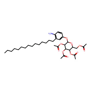 4-Amino-3-pentadecylphenyl beta-D-glucopyranoside, tetraacetate structure