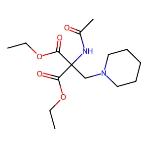 1,3-Diethyl 2-acetamido-2-(piperidin-1-ylmethyl)propanedioate structure