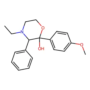 4-Ethyl-2-(4-methoxyphenyl)-3-phenylmorpholin-2-ol structure