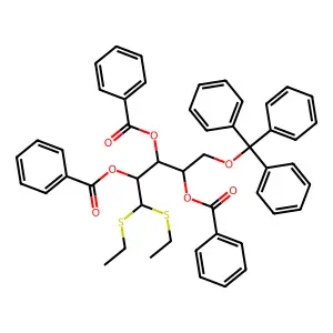 [3,4-Dibenzoyloxy-5,5-bis(ethylsulfanyl)-1-trityloxypentan-2-yl] benzoate structure