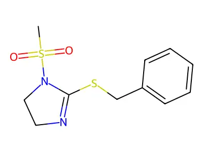 2-Benzylsulfanyl-1-methylsulfonyl-4,5-dihydroimidazole structure