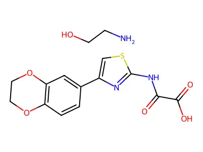 N-(4-(1,4-benzodioxan-6-yl)-2-thiazolyl)oxamic acid structure