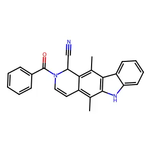 2-Benzoyl-5,11-dimethyl-1,6-dihydropyrido[4,3-b]carbazole-1-carbonitrile structure