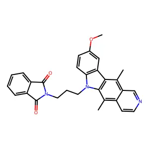 2-[3-(9-methoxy-5,11-dimethylpyrido[4,3-b]carbazol-6-yl)propyl]isoindole-1,3-dione structure