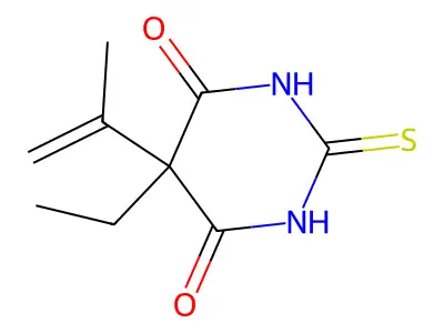 5-Ethyl-5-prop-1-en-2-yl-2-sulfanylidene-1,3-diazinane-4,6-dione structure