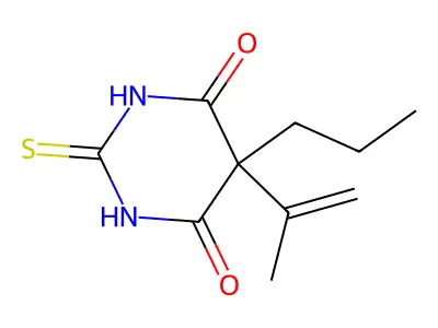 5-Prop-1-en-2-yl-5-propyl-2-sulfanylidene-1,3-diazinane-4,6-dione structure