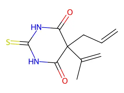 5-Prop-1-en-2-yl-5-prop-2-enyl-2-sulfanylidene-1,3-diazinane-4,6-dione structure