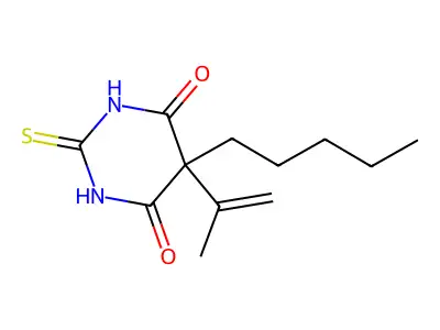 5-Pentyl-5-prop-1-en-2-yl-2-sulfanylidene-1,3-diazinane-4,6-dione structure
