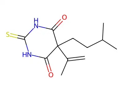 5-(3-Methylbutyl)-5-prop-1-en-2-yl-2-sulfanylidene-1,3-diazinane-4,6-dione structure