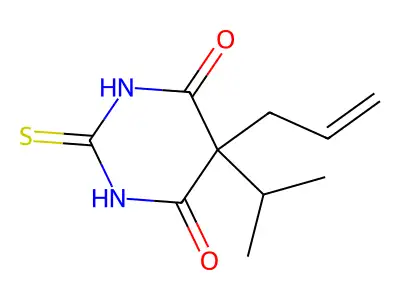 5-Propan-2-yl-5-prop-2-enyl-2-sulfanylidene-1,3-diazinane-4,6-dione structure