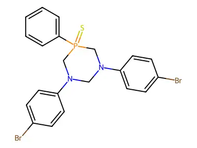 1,3,5-Diazaphosphorine, hexahydro-1,3-bis(4-bromophenyl)-5-phenyl-, 5-sulfide structure